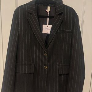 Mary & Co. Black Pinstripe Blazer